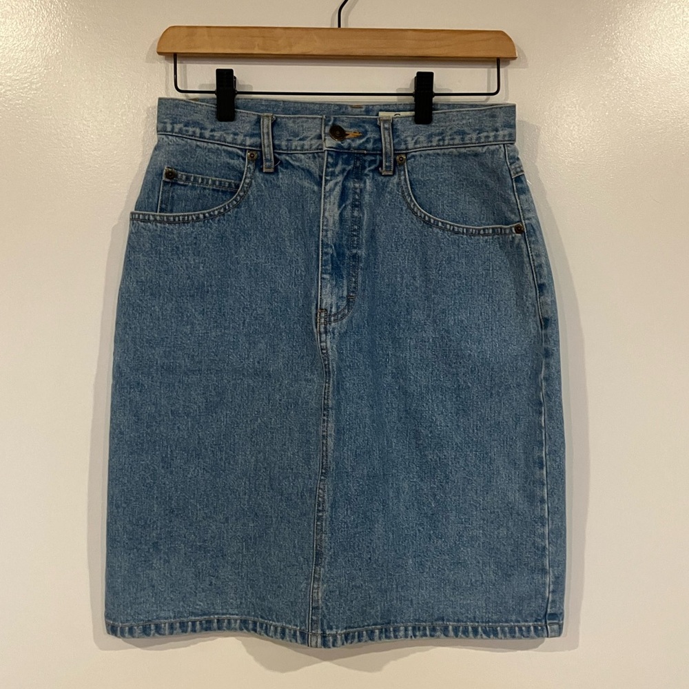 Eddie Bauer Blue Denim Pencil Skirt